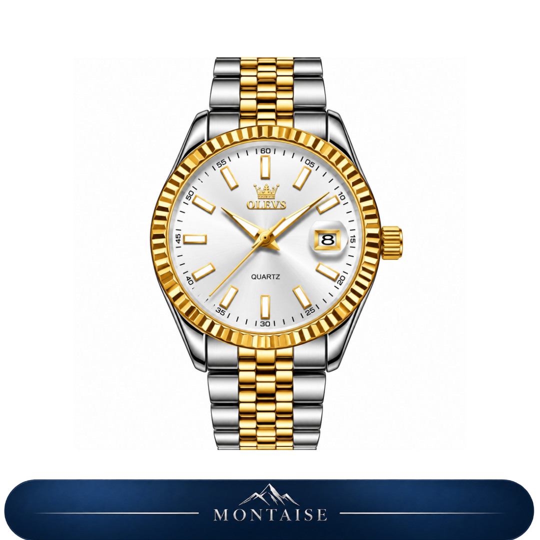 Relógio feminino Montreux bicolor mostrador branco Montaise