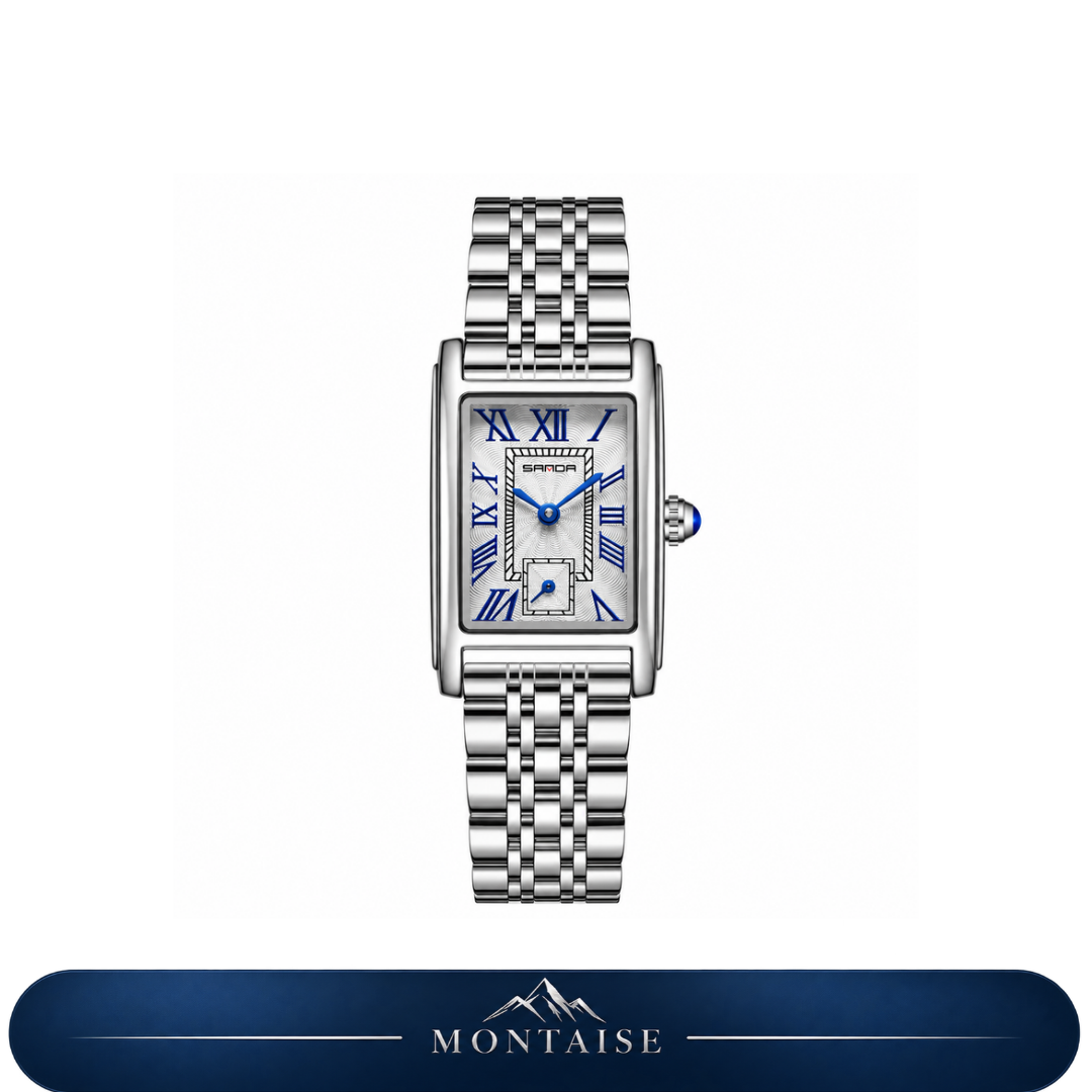Relógio feminino La Chaux prateado pulseira metálica Montaise