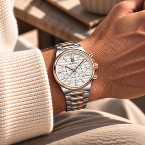 Relógio Masculino Sion Rosé Mostrador Branco Alpenglow Montaise