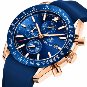 Relógio Masculino Aletsch Azul Rosé Pulseira Azul Davos Montaise