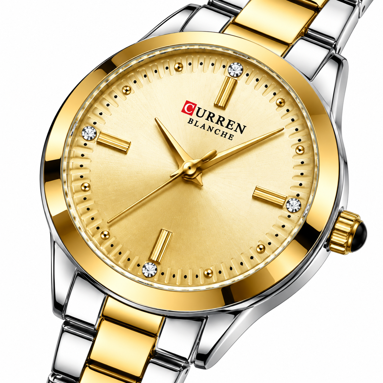Relógio Feminino Évian Bicolor Mostrador Dourado Femme Montaise