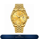Relógio feminino Montreux dourado mostrador dourado Montaise