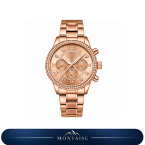 Relógio feminino Sierre rosé mostrador rosé Montaise