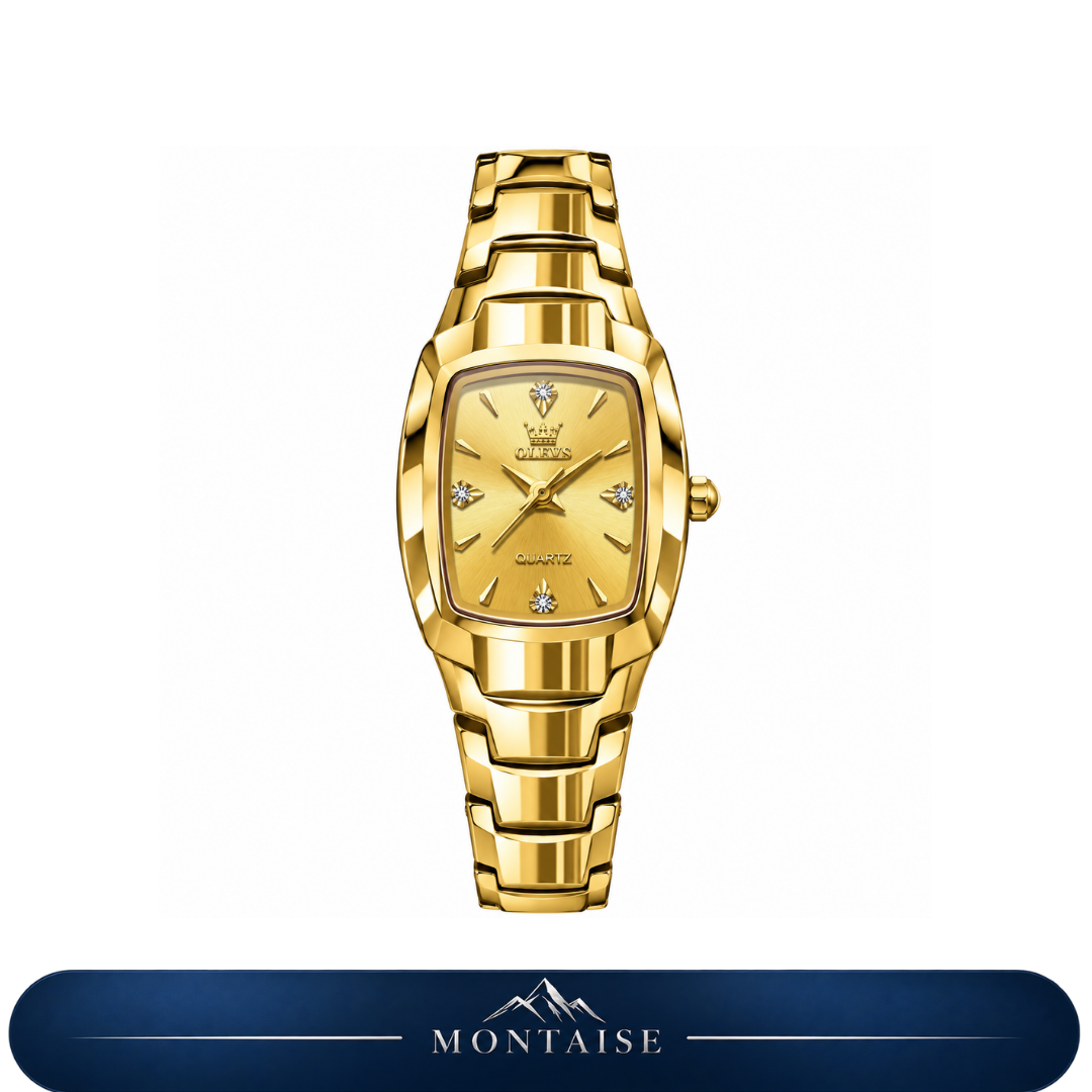Relógio feminino dourado em aço Montaise