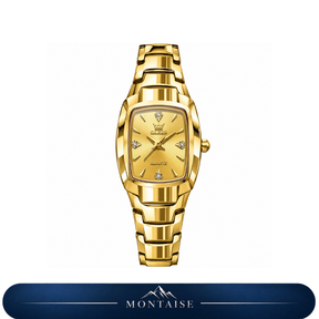 Relógio feminino dourado em aço Montaise