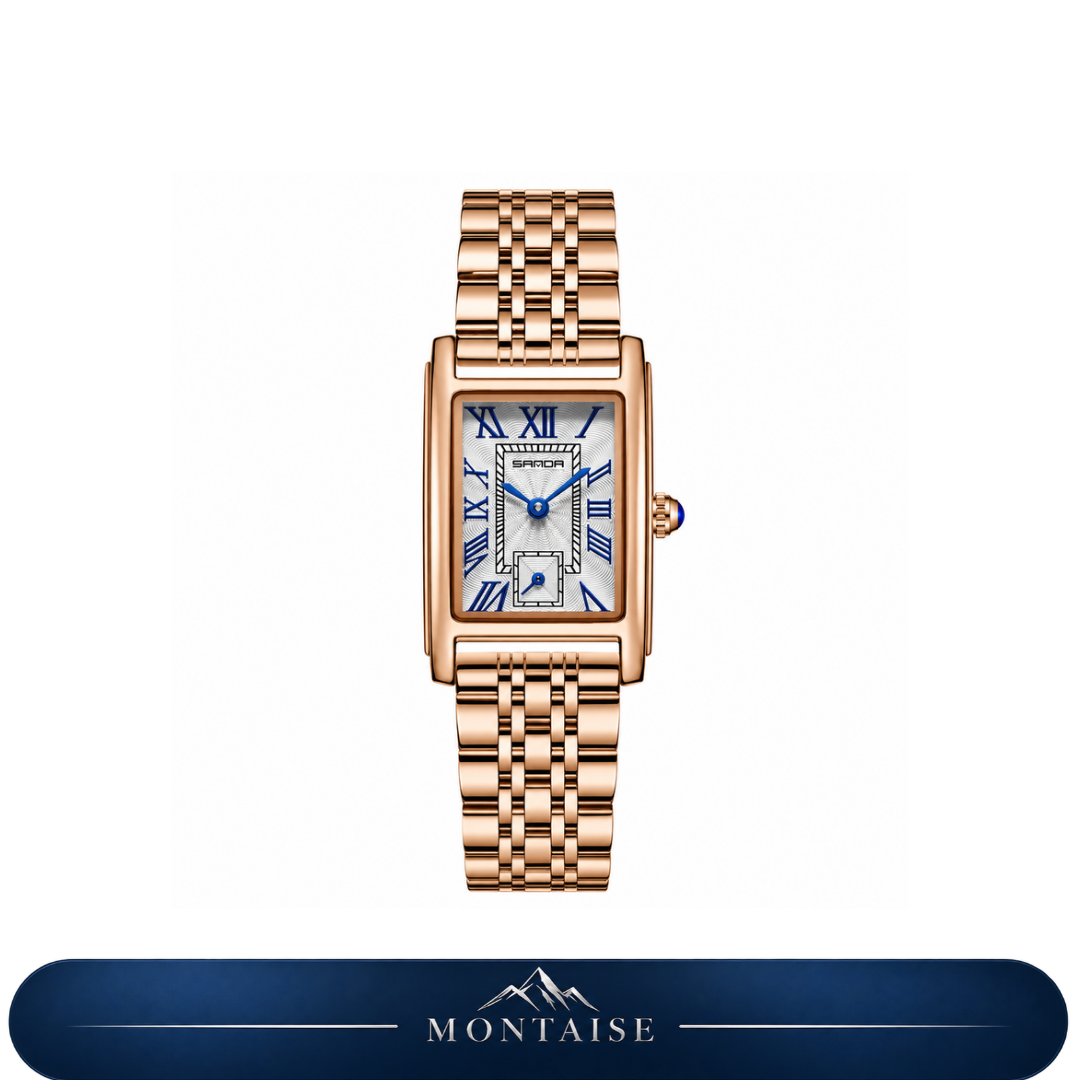 Relógio feminino La Chaux rosé pulseira metálica Montaise