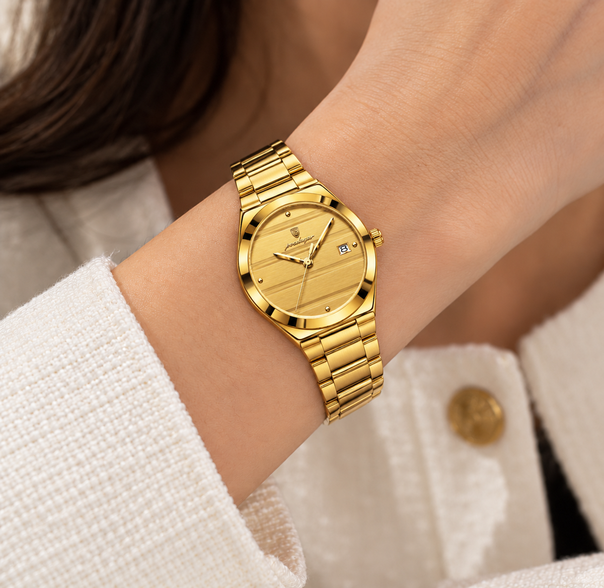 Relógio Feminino Vevey Dourado Mostrador Dourado Femme Montaise