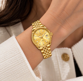 Relógio Feminino Montreux Dourado Mostrador Dourado Femme Montaise