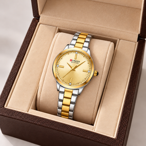 Relógio Feminino Évian Bicolor Mostrador Dourado Femme Montaise