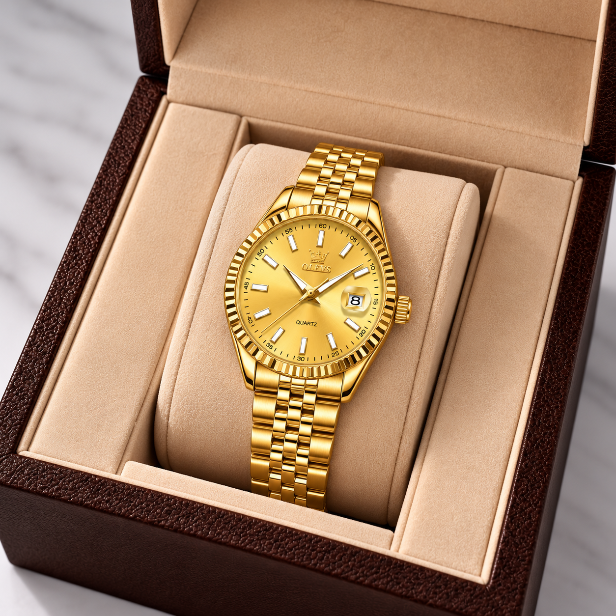 Relógio Feminino Montreux Dourado Mostrador Dourado Femme Montaise