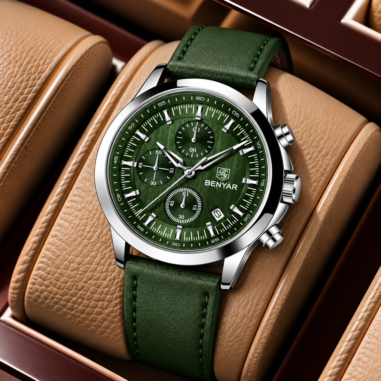 Relógio Masculino Lauter Verde em Couro Verde Grindelwald Montaise
