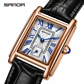 Relógio Feminino La Chaux Rosé Pulseira Preta Femme Montaise