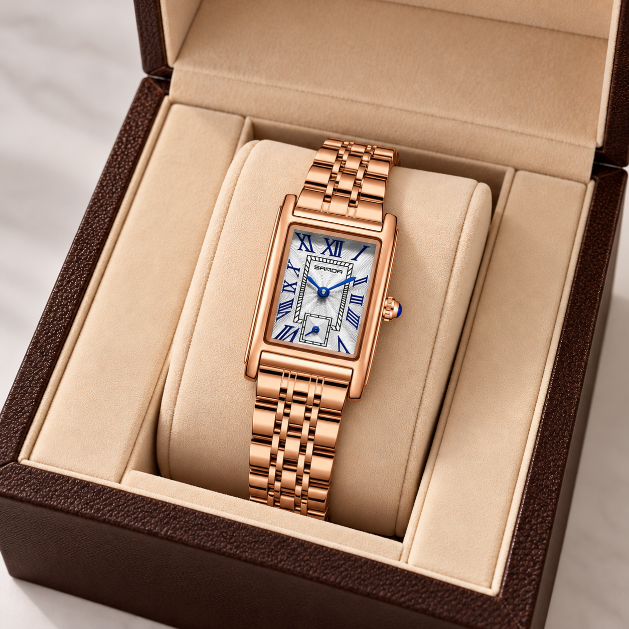 Relógio Feminino La Chaux Rosé Pulseira Metálica Femme Montaise