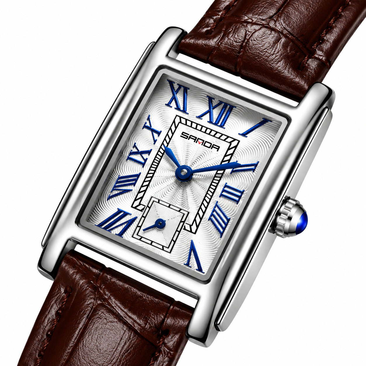 Relógio Feminino La Chaux Prateado Pulseira Marrom Femme Montaise