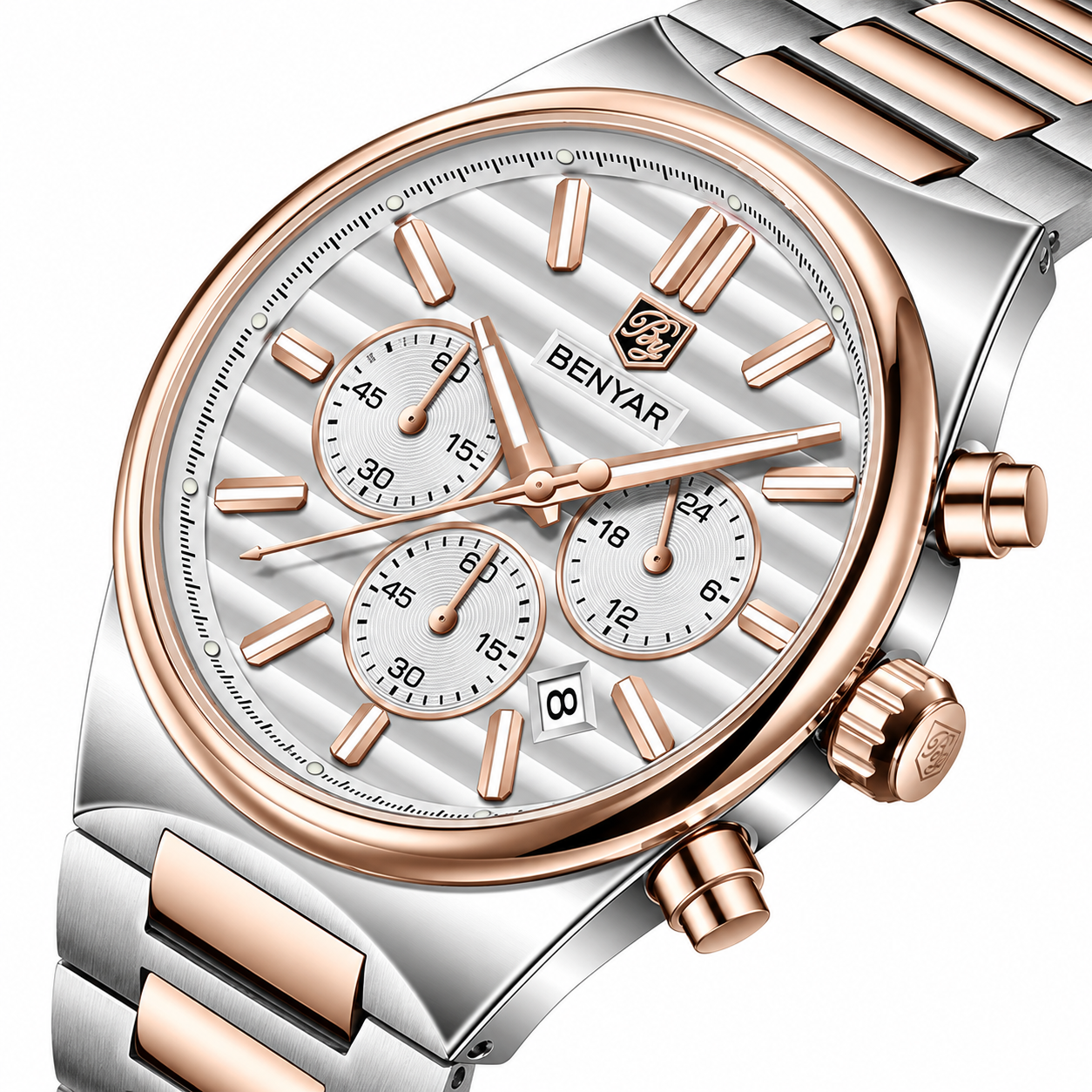 Relógio Masculino Sion Rosé Mostrador Branco Alpenglow Montaise